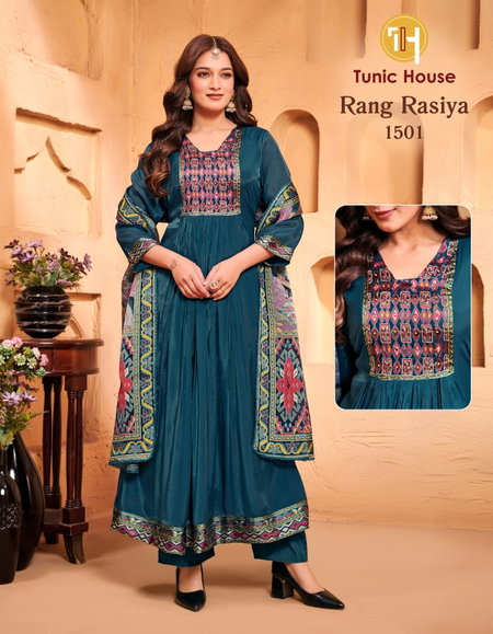 Rang Rasiya By Tunic House Mul Chanderi Anarkali Kurti Set Wholesalers In Surat